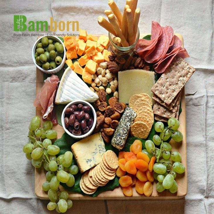 Natural bamboo cheese boards for restaurants factory