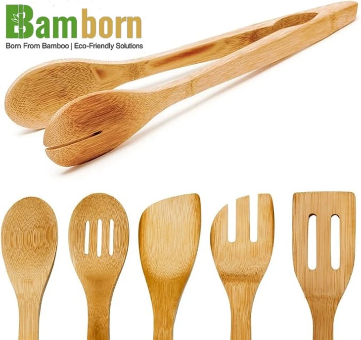Set di posate in bambù naturale per la cena quotidiana