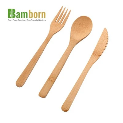 Set di posate in bambù fatte a mano da tre